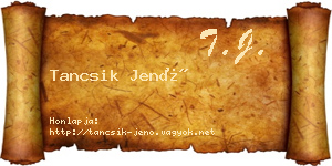 Tancsik Jenő névjegykártya