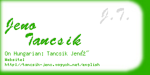 jeno tancsik business card